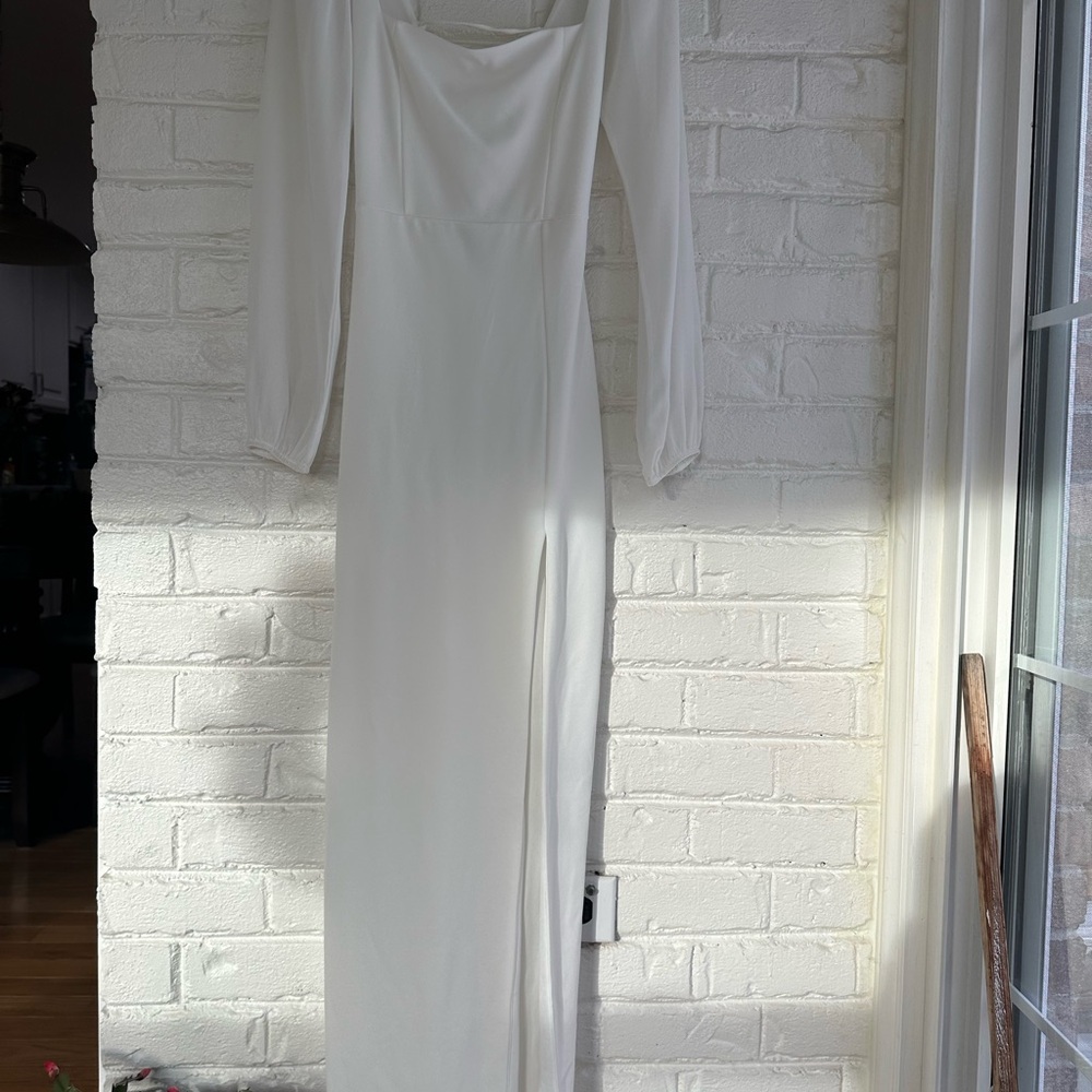 Windsor White Long Sleeve Dress